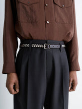 Lemaire Almond Stud Belt 20 in Dark Brown