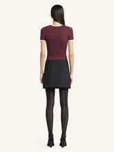 Courrèges Burgundy and Heritage White Signature Contrast T-Shirt