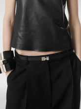 Tom Ford Black Shiny Stamped Crocodile Leather Slim T Belt