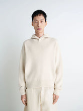 Light Cream Alpaca Wool Hooded Sweater