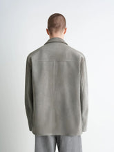 Lemaire Pebble Grey Suede Single-Breasted Jacket