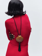 Julietta Brown Pillar Shell Cord Necklace