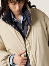 Miu Miu Beige Sable and Blue Reversible Technical Down Jacket