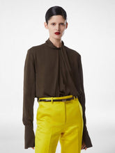 Tom Ford Desert Palm Silk Georgette Draped Blouse
