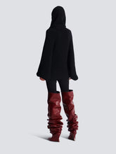 Balmain Black Oversized Hooded Knit Jumper