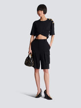 Black Wool Cargo Bermuda Shorts