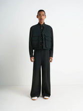Lemaire Black Maxi Utility Pants Soft Wool Twill