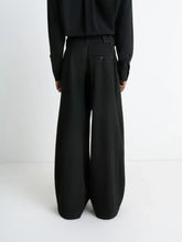 Lemaire Black Maxi Utility Pants Soft Wool Twill