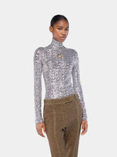 Rabanne Silver Sequin Turtle-Neck Top