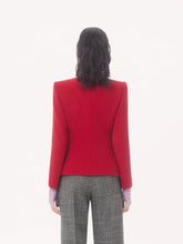 Valentino Garavani Paris Red Wool Crepe Jacket with Contrasting Black Bow