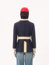 Valentino Garavani Belted Peacoat in Provence Blue and Birch