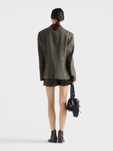 Prada Ebony Chevron Wool Single-Breasted Jacket