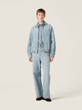 Miu Miu Light Blue Chambray Blouson Jacket