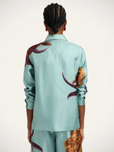La DoubleJ Peony Print Silk Twill Boy Shirt