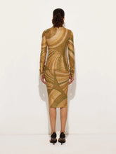 Pucci Iride Print Gold Lamé Jersey Polo Top