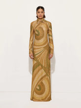 Pucci Gold Iride Print Jersey Lamé Dress
