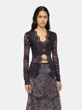Rabanne Black Lace Long-Sleeved Top