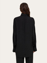 Ferragamo Black Silk Blouse with Sash Collar