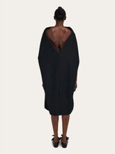 Ferragamo Black Belted Midi Cape Dress