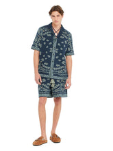 Alanui Arbour and Light Blue Cotton Piquet Bandana Shirt