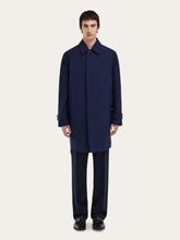 Ferragamo Navy Blue Cotton Car Coat