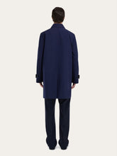 Ferragamo Navy Blue Cotton Car Coat