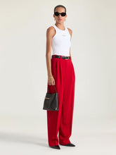 Givenchy Dark Red Double Pleat Pants in Crepe Cady