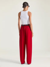 Givenchy Dark Red Double Pleat Pants in Crepe Cady