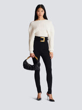 Balmain White Tube-Knit Jumper with Batwing Sleeves