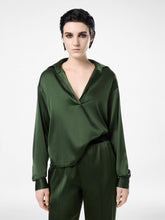 Tom Ford Moss Green Silk Satin Polo Shirt