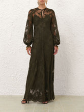 Zimmermann Olive Green Lace Maxi Dress