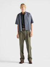 Prada Forest Green Wide-Leg Wool Pants