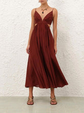 Zimmermann Wanderlust Plunge Maxi Dress in Burgundy