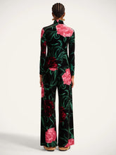 La DoubleJ Peony Black Velvet Stretch Palazzo Pants