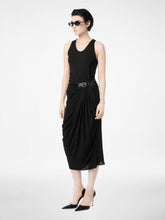 Tom Ford Black Tank Dress with Leather Buckle Detail