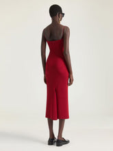 Givenchy Dark Red Sliced Midi Dress in Crepe Cady