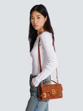 Balmain Suede B-Buzz 24 Shoulder Bag in Brown