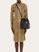 Ferragamo Black Calfskin Hug Bucket Bag