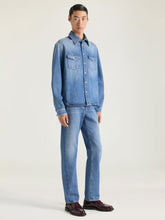 Givenchy Medium Blue Shadow Denim Couture Seam Shirt