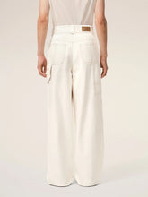 Ami Paris White Cream Cotton Worker Trousers