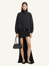 Courrèges Black Circle-Edged Long Knit Skirt