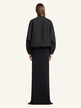 Courrèges Black Circle-Edged Long Knit Skirt
