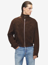 McQueen Dark Brown Suede Blouson Jacket