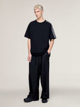 Y-3 Black 3-Stripes Raw Edge T-Shirt