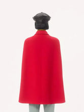 Valentino Garavani Red Drill Double Cape with V Gold