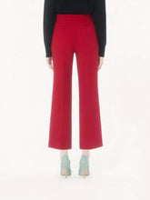 Valentino Garavani Red Wool Crepe Trousers with V Detail