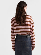 Prada Alabaster and Tobacco Striped Cotton Top