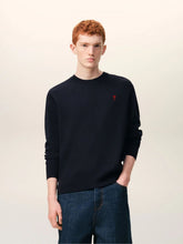 Ami Paris Navy Blue Ami De Coeur Wool Sweater