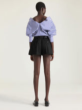 Givenchy Electric Blue and White Slashed Striped Poplin Shirt