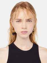 Rabanne XL Link Gold and Black Earrings
